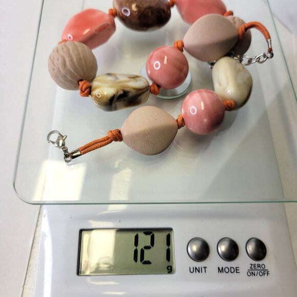 Chunky Pink Bead Necklace - Picture 11 of 11